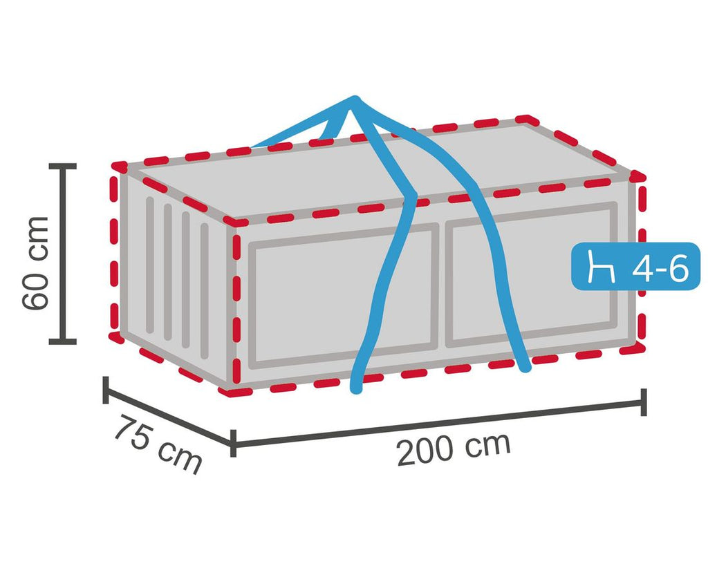 Oppbevaringsveske for loungeputer 200x75x60 cm detalj