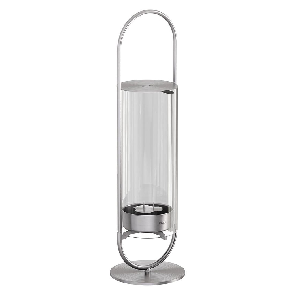 Oval Candle 35 lysestake rustfritt stål montert ute