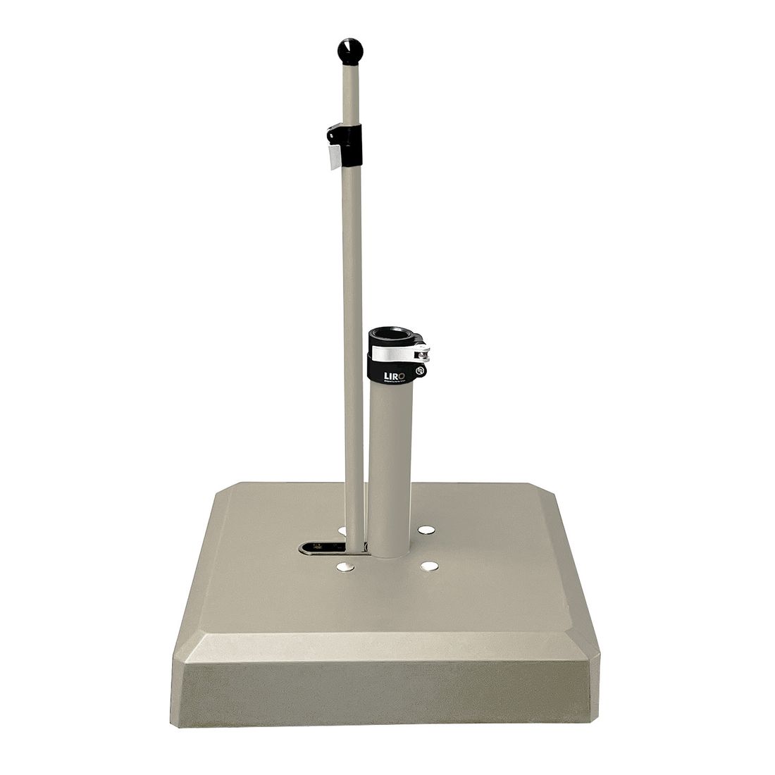 Parasollfot Alu-Vario med hjul 50 kg, champagne forfra