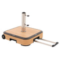 Parasollfot Alu-Wood aluminium-betong 50 kg med hjul forfra