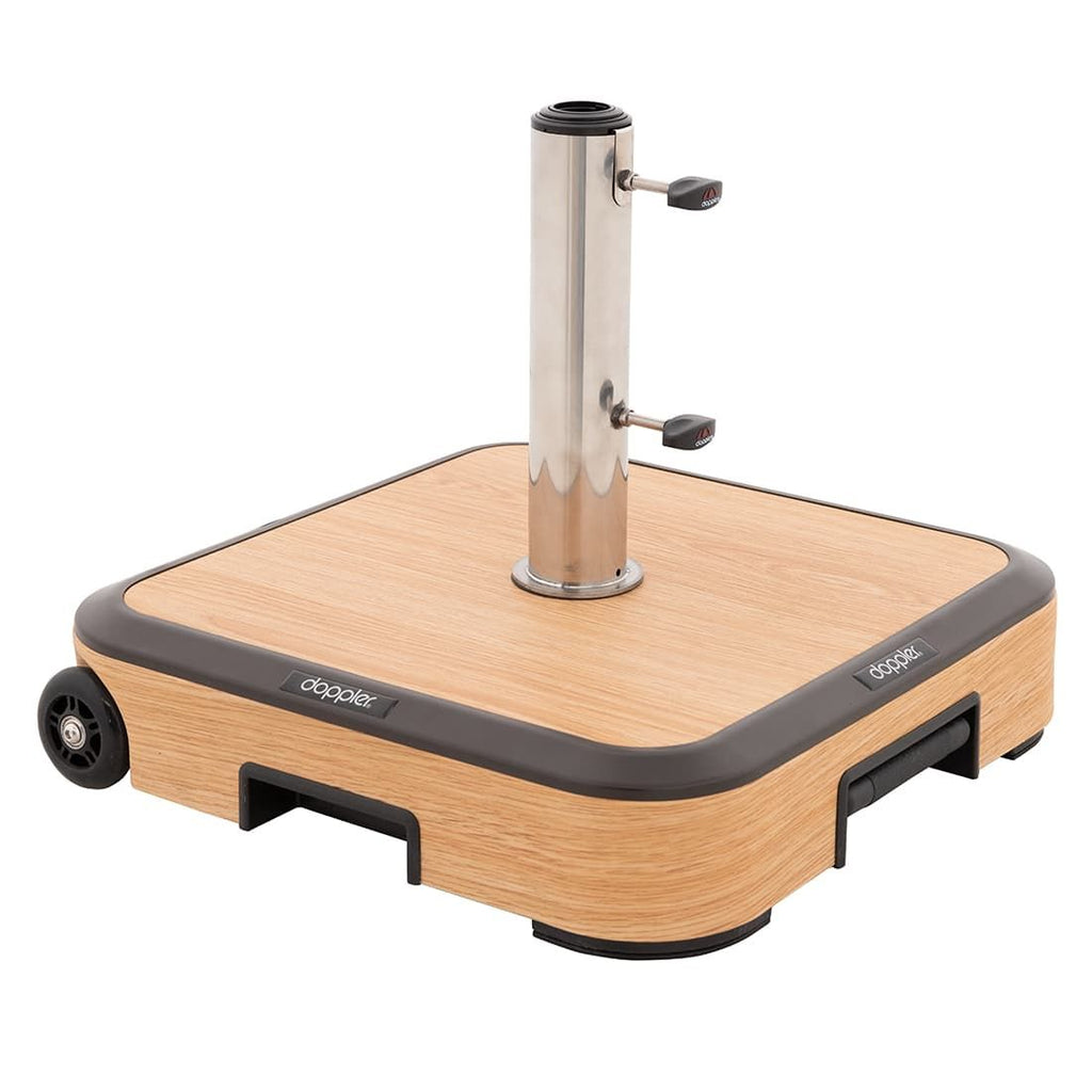 Parasollfot Alu-Wood aluminium-betong 50 kg med hjul bakside