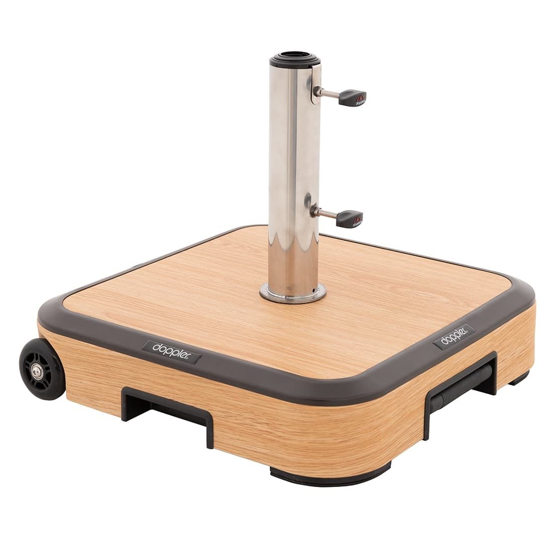 Parasollfot Alu-Wood aluminium-betong 50 kg med hjul bakside