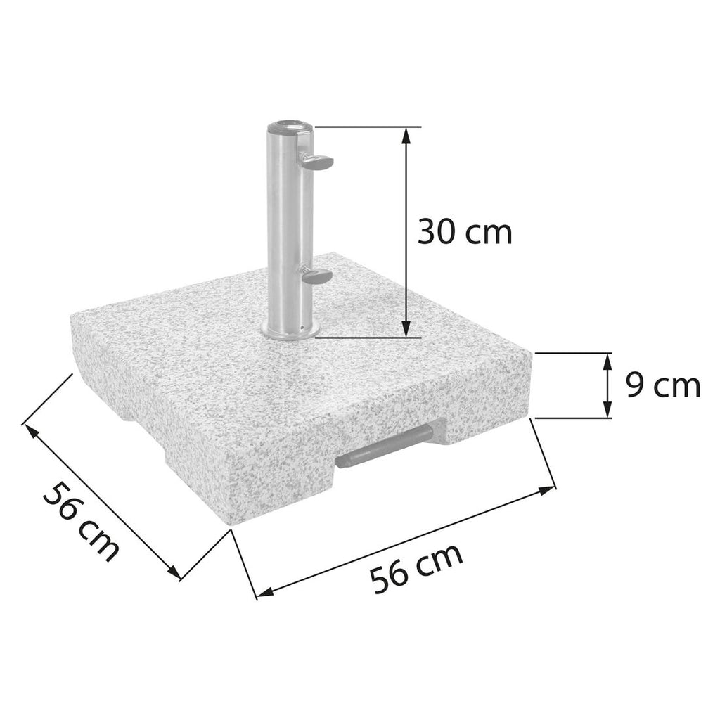 Parasollfot Dynamic granitt med hjul 70 kg - OUTLIV bakside