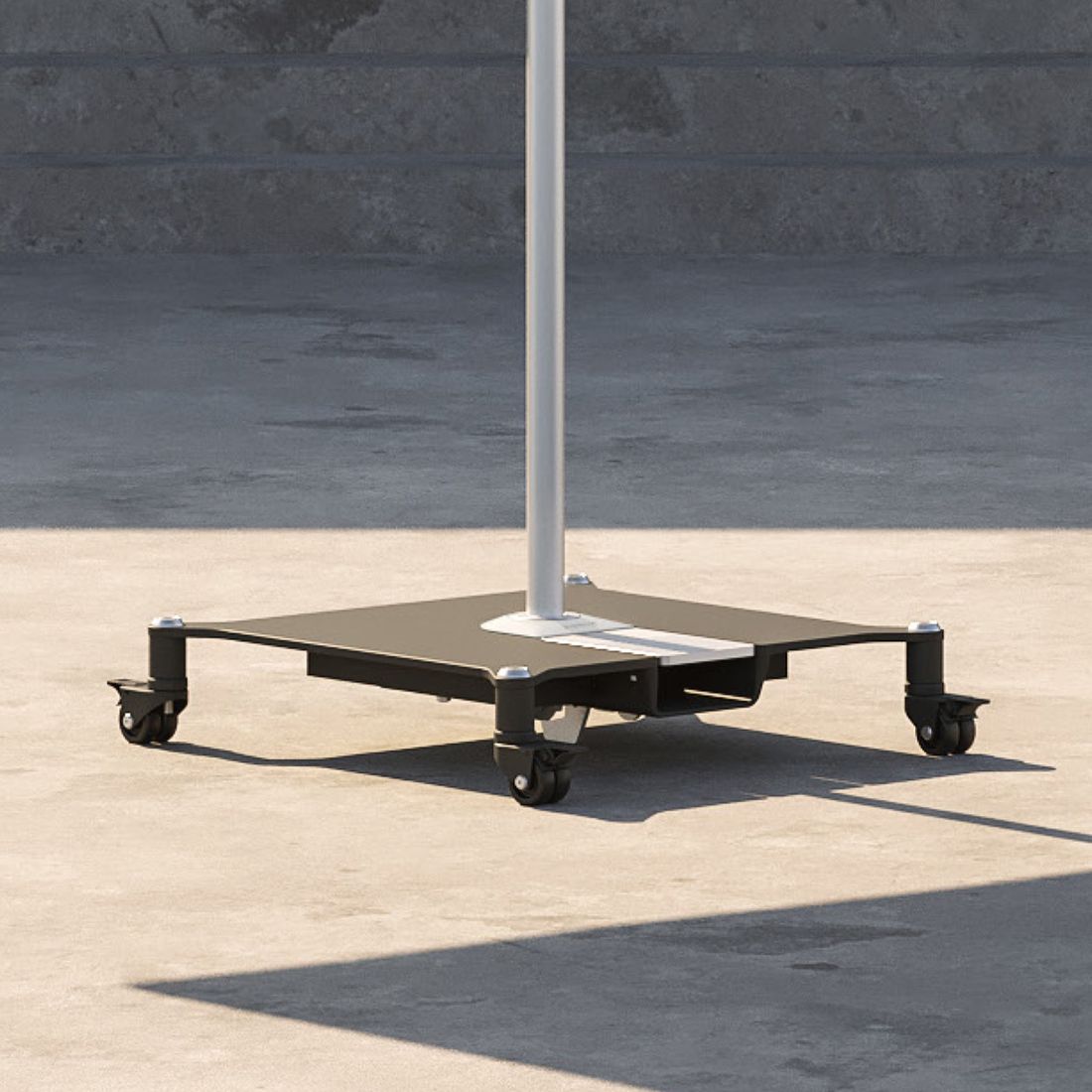 Parasollfot Easy Click med hjul 50 kg antrasitt bakside