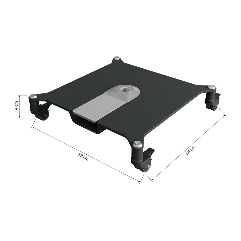 Detalj av parasollfot Easy Click med hjul 50 kg antrasitt