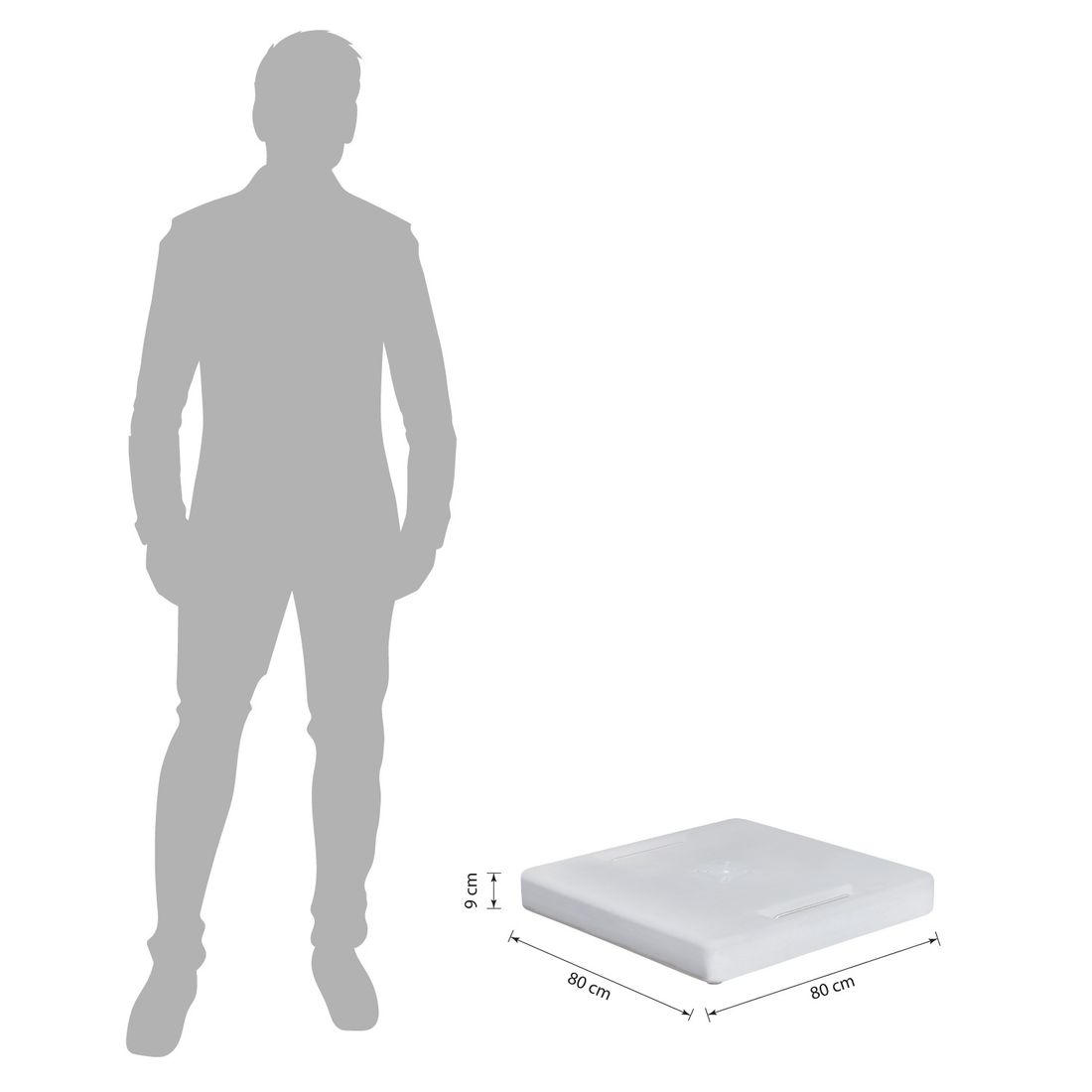 Parasollfot Easy Stand 125 kg 80x80 cm grå bakside
