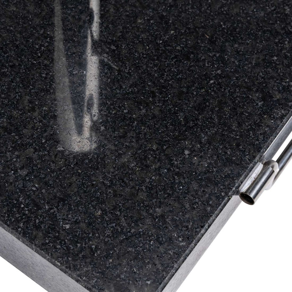 Parasollfot Easy Stand 45x45 cm med hjul carbon montert på terrasse