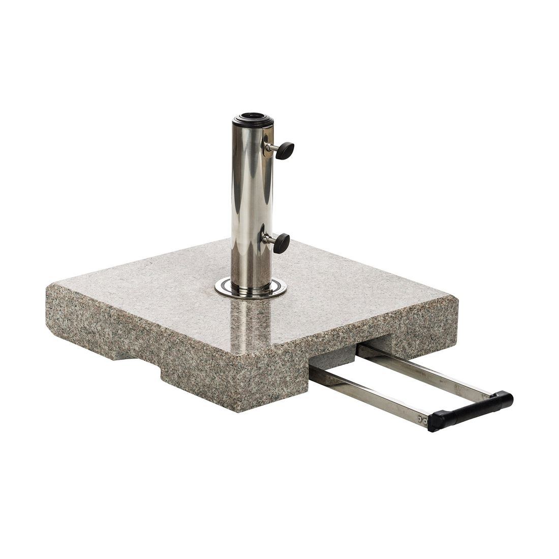Parasollfot Easy Stand 45x45 cm med hjul grå forfra
