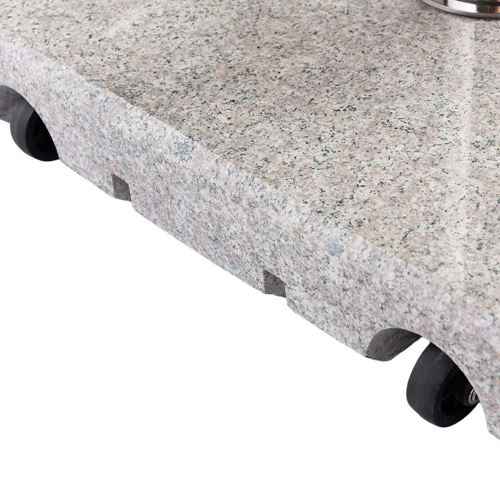 Montert Parasollfot Easy Stand 45x45 cm med hjul grå med parasoll