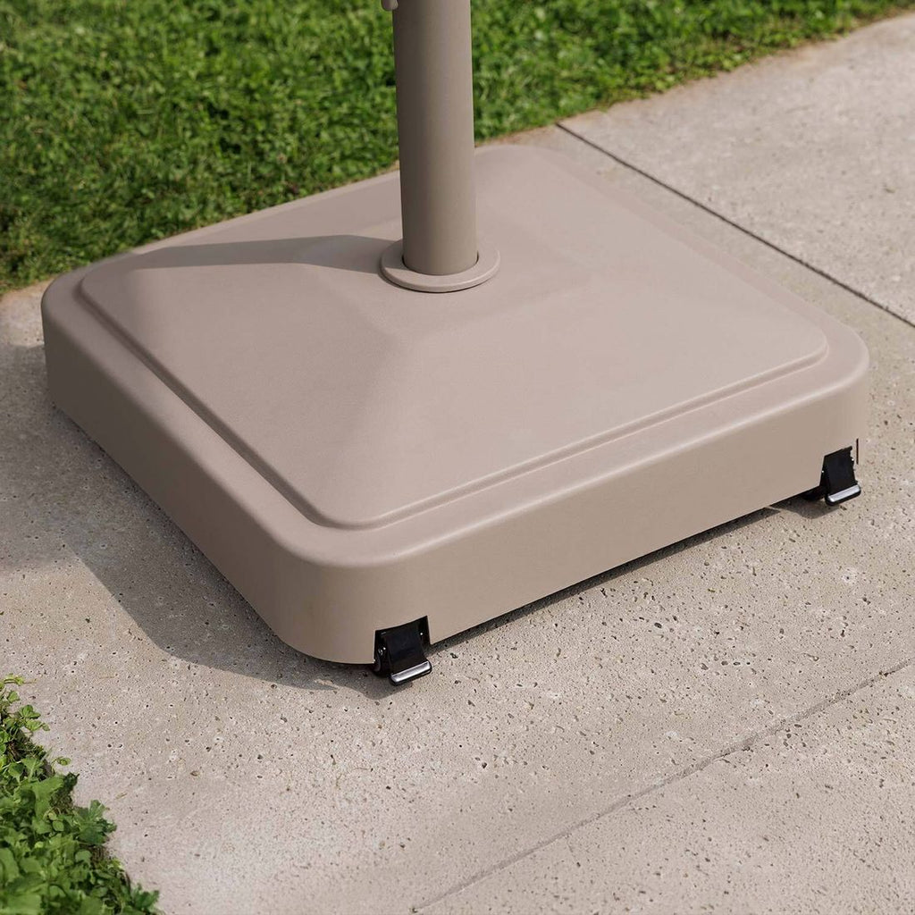Parasollfot Easy Stand 59x59 cm med hjul taupe bakside