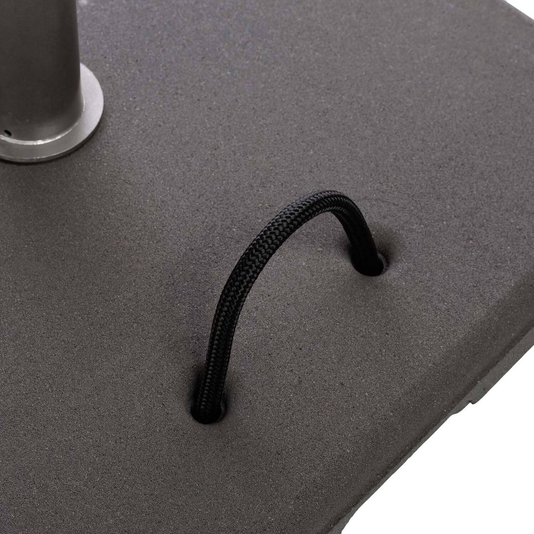 Detalj av Parasollfot Easy Stand antrasitt 50 kg med seilgrep