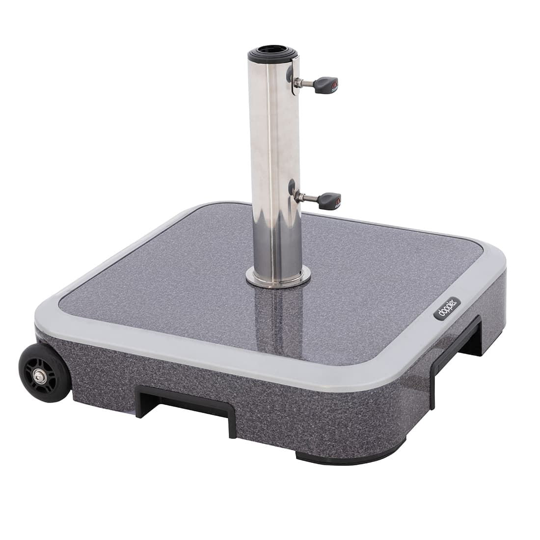 Parasollfot Expert aluminium-betong 50 kg med hjul bakside