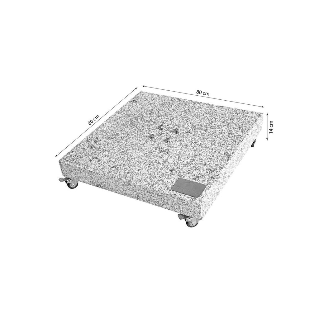 Parasollfot granitt 140 kg med hjul, Expert 80x80 cm - Doppler bakside