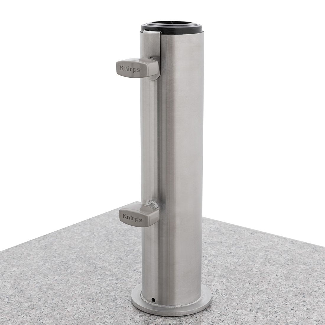 Parasollfot granitt 40 kg med hjul 55x48 cm - Knirps montert med parasoll