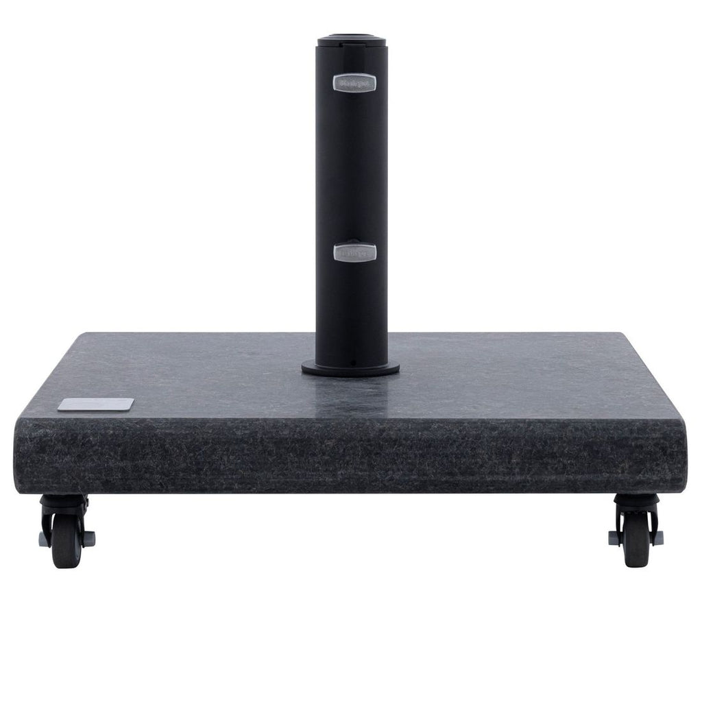 Parasollfot granitt 50 kg med 4 hjul 55x55 cm bakside