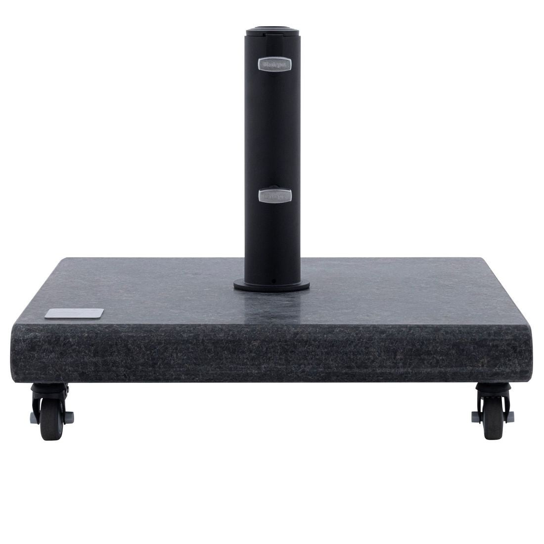 Parasollfot granitt 50 kg med 4 hjul 55x55 cm bakside