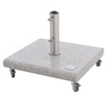 Parasollfot granitt 50 kg med hjul 55x54 cm forfra