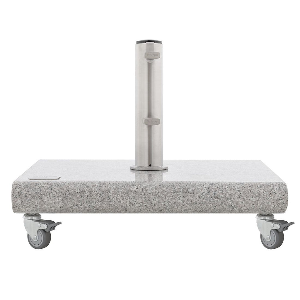 Parasollfot granitt 50 kg med hjul 55x54 cm bakside