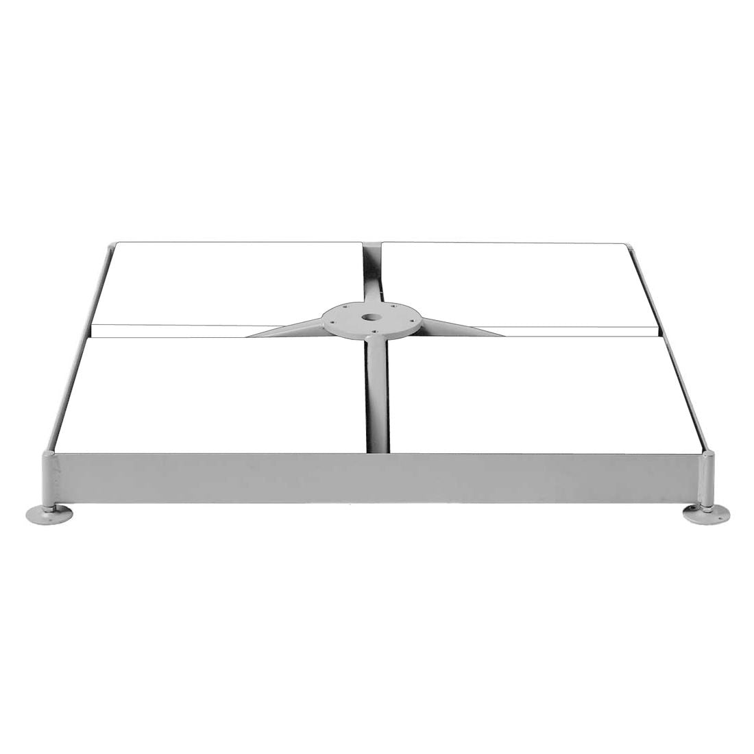 Parasollfot M4 for 8 plater galvanisert 91x91 cm fra Glatz forfra