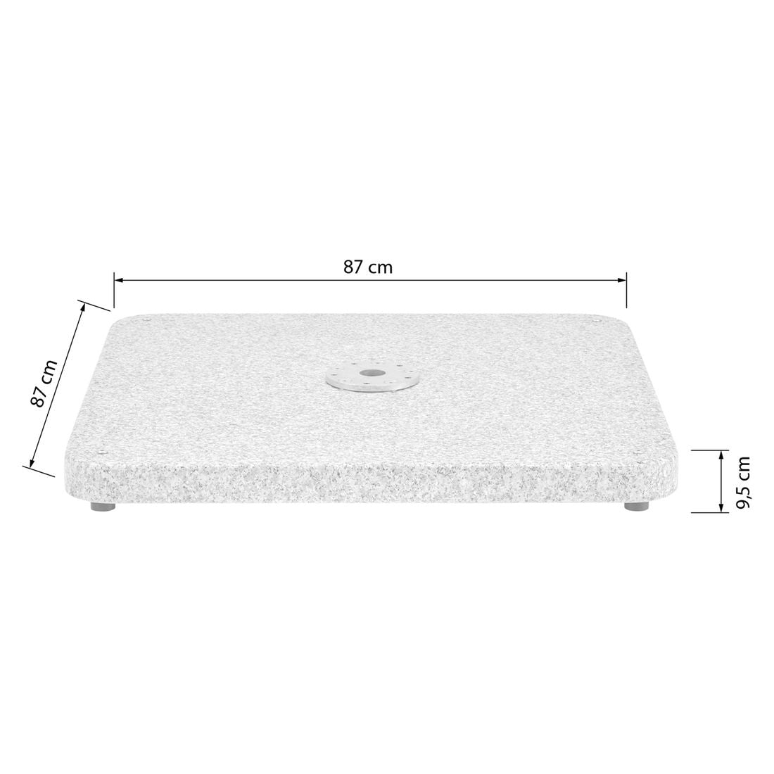Parasollfot M4 granitt 87x87 cm 120 kg detalj