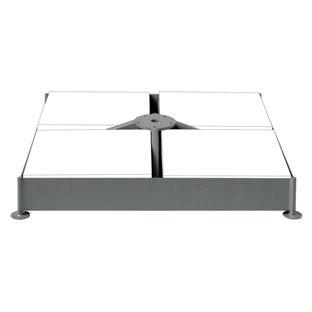 Parasollfot M4 ramme for 12 plater galvanisert 91x91 cm Glatz forfra