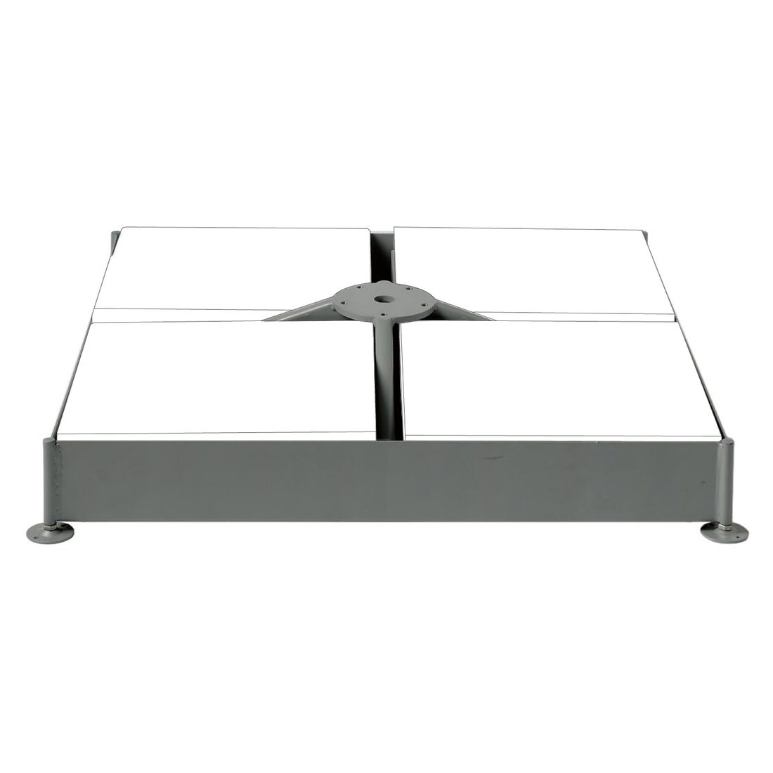 Parasollfot M4 ramme for 12 plater galvanisert 91x91 cm Glatz forfra