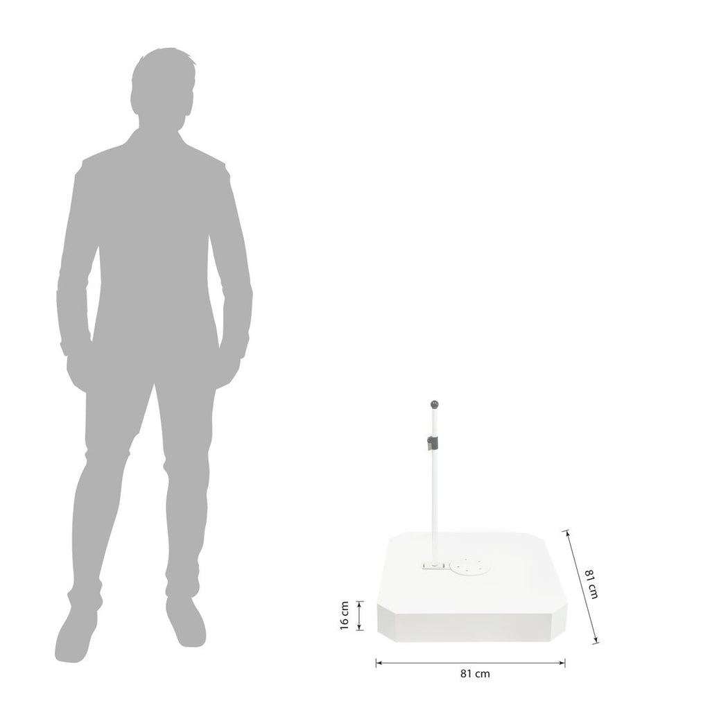 Detaljbilde av hjul på Parasollfot Maxi Plus med hjul, 240 kg hvit