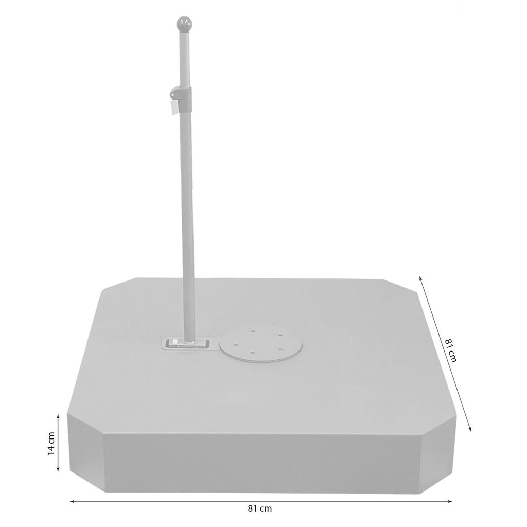 Detalj av hjul på Parasollfot Maxi Plus med 120 kg vekt