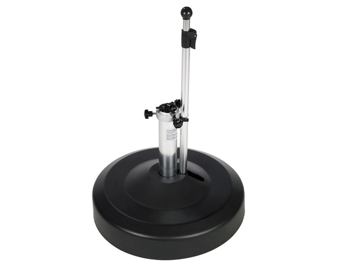 Parasollfot Mini 35 kg med hjul antrasitt Ø50 cm sett forfra