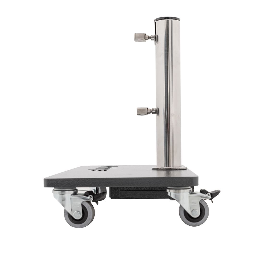 Parasollfot Silver stålplate 25 kg med hjul hjul detalj