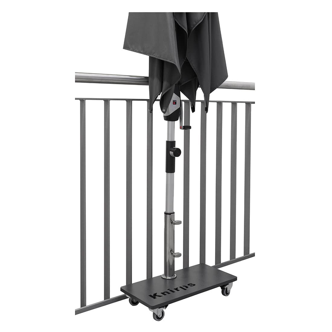 Parasollfot Silver stålplate 25 kg med hjul låsefunksjon