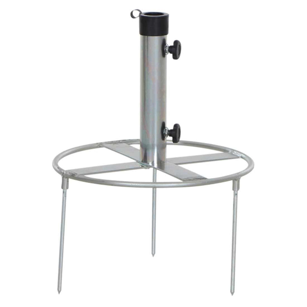 Parasollfot universal gresspigg stål 40x40 cm fra Siena Garden forfra