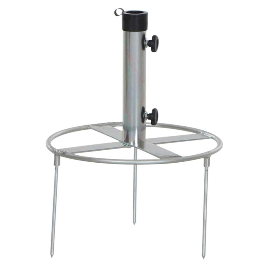 Parasollfot universal gresspigg stål 40x40 cm fra Siena Garden forfra