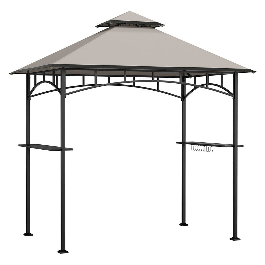 Paviljong 152x244 cm stål/polyester svart/grå - OUTLIV forfra