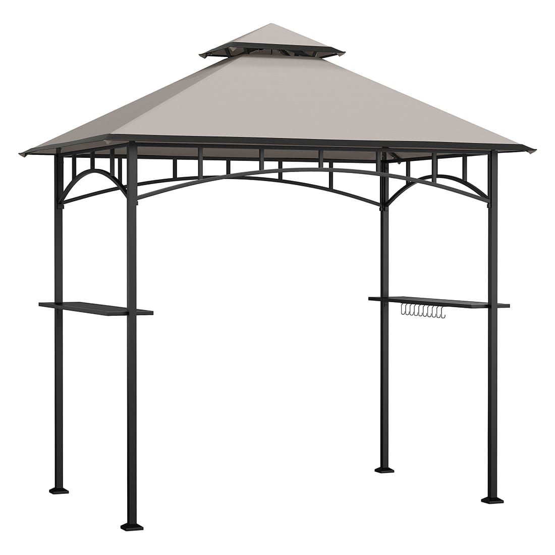 Paviljong 152x244 cm stål/polyester svart/grå - OUTLIV forfra