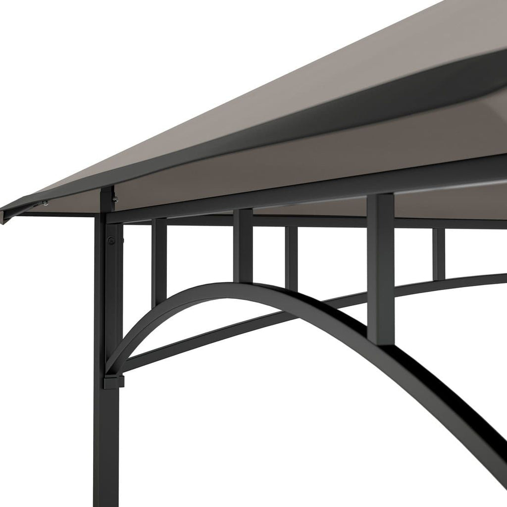 Nærbilde av stålramme på Paviljong 152x244 cm stål/polyester svart/grå - OUTLIV