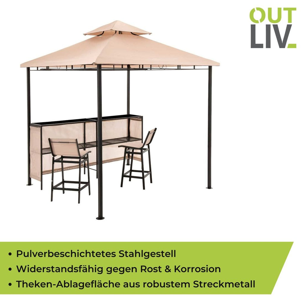 Stolene som følger med Paviljong med bar og 2 stoler, stål/utestoff - OUTLIV