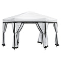 Paviljong sekskantet 335x335 cm stål/polyester - OUTLIV forfra