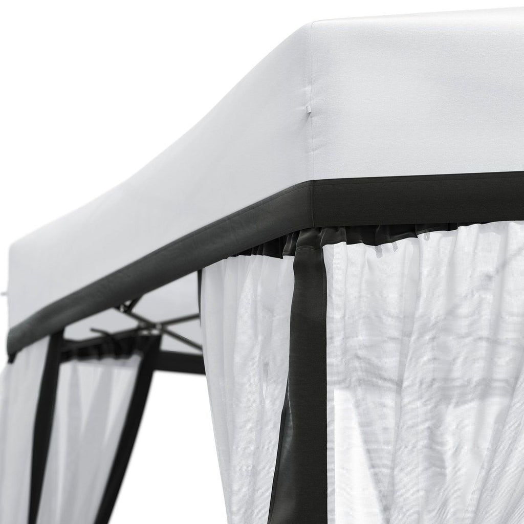 Montert Paviljong sekskantet 335x335 cm stål/polyester - OUTLIV i hage