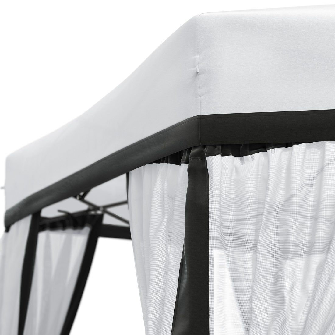 Montert Paviljong sekskantet 335x335 cm stål/polyester - OUTLIV i hage