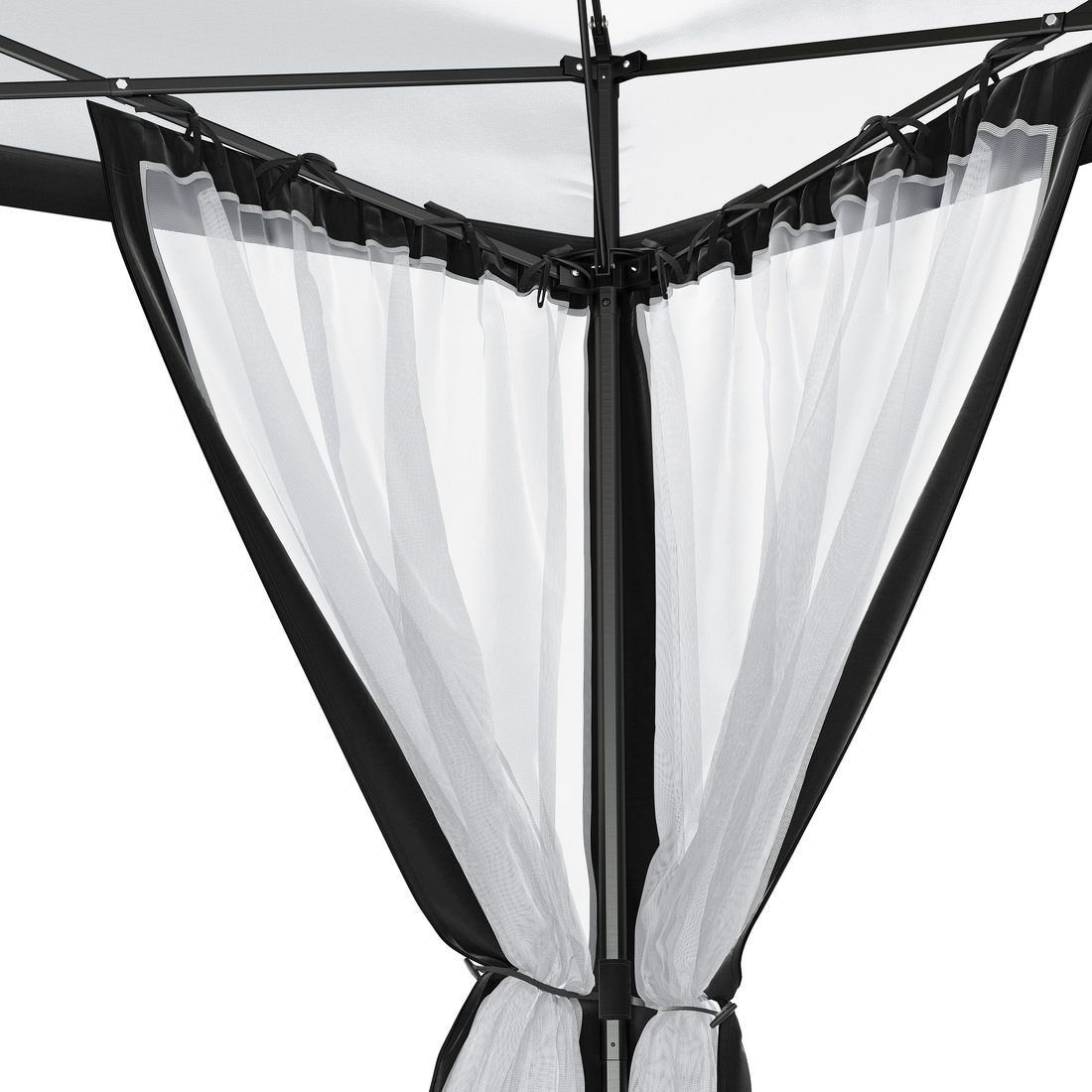 Paviljong sekskantet 335x335 cm stål/polyester - OUTLIV med lukket stoffvegg