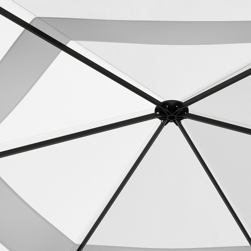 Paviljong sekskantet 335x335 cm stål/polyester - OUTLIV detalj av feste