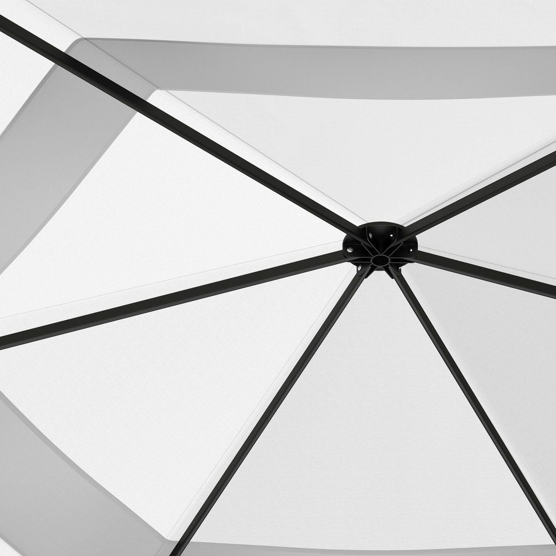 Paviljong sekskantet 335x335 cm stål/polyester - OUTLIV detalj av feste