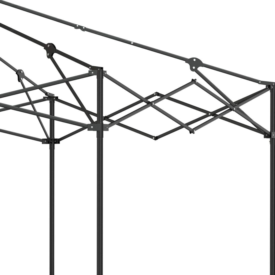 Paviljong sekskantet 335x335 cm stål/polyester - OUTLIV stoffvegg i bruk