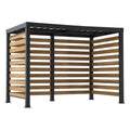 Pergola 313x191 cm stål/sedertre svart/natur forfra