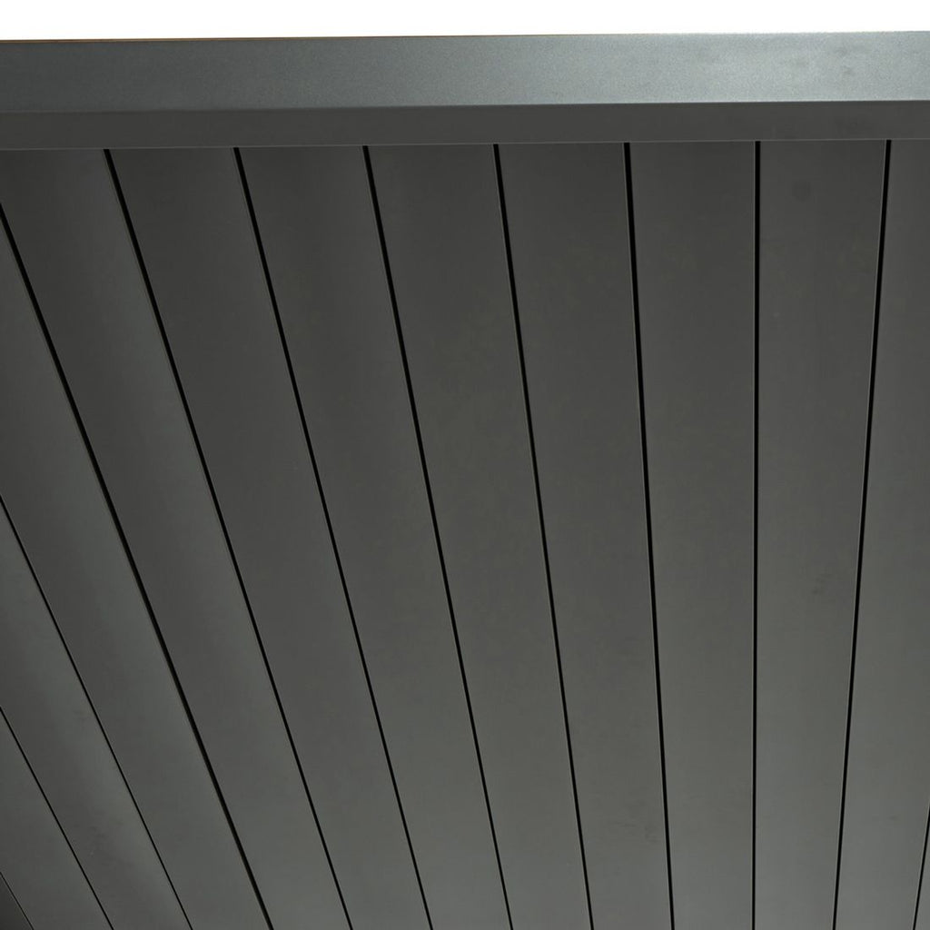 Nærbilde av stolpe og lameller på Pergola Basic aluminium 360x300 cm antrasitt