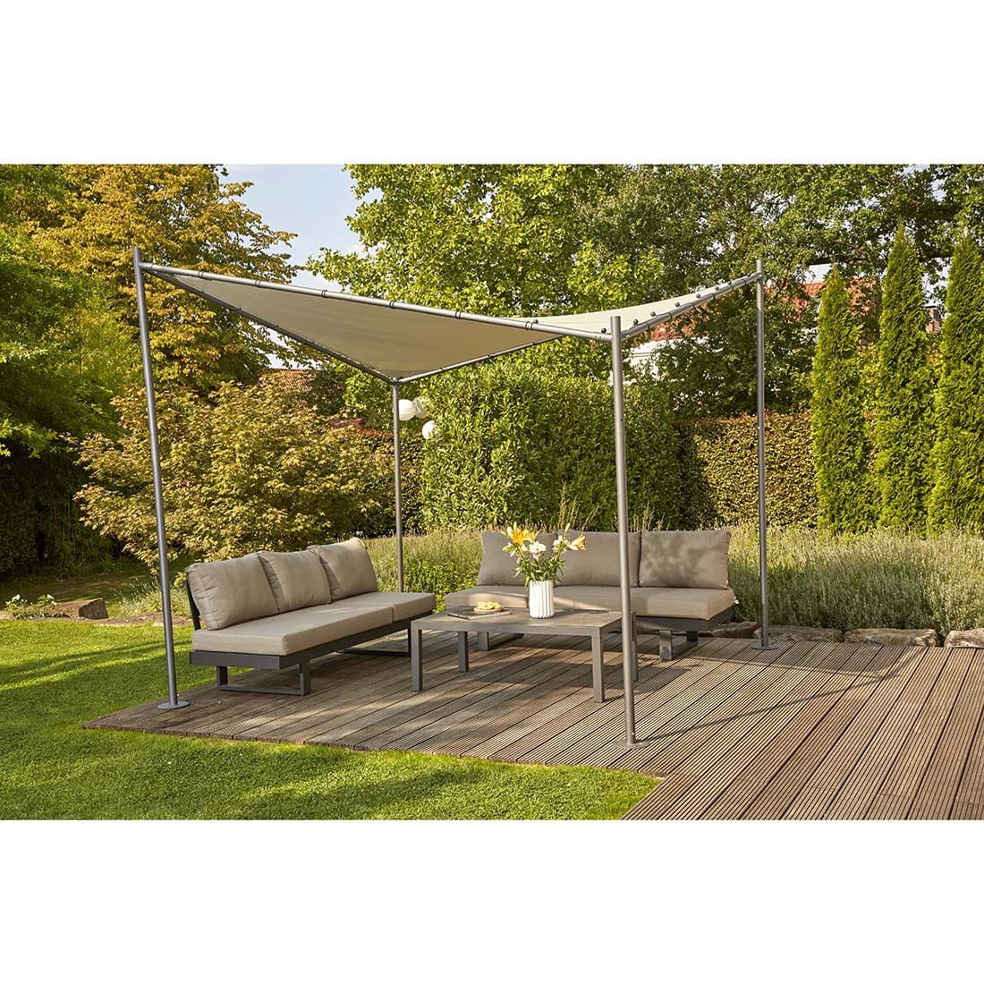 Pergola Berlino 300x300 cm stål/polyester bakside