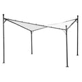 Pergola Berlino 400x400 cm grå/hvit med pulverlakkert stålramme og polyesterduk