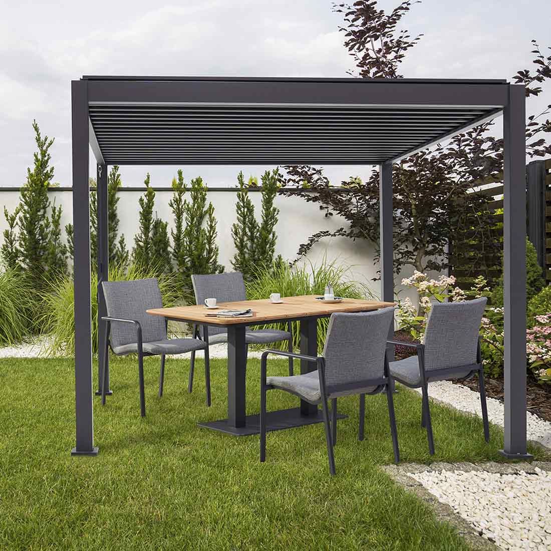 Pergola Cadiz 720x360 cm aluminium antrasitt bakside
