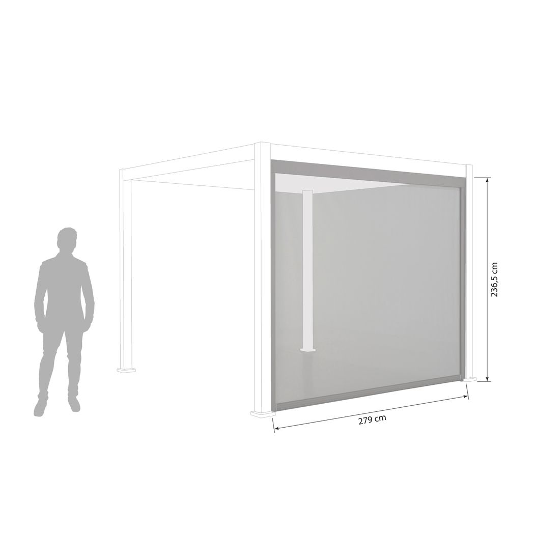 Nærbilde av sidekalesje på Pergola Classic 300x300x250 cm aluminium textilen - Mirador